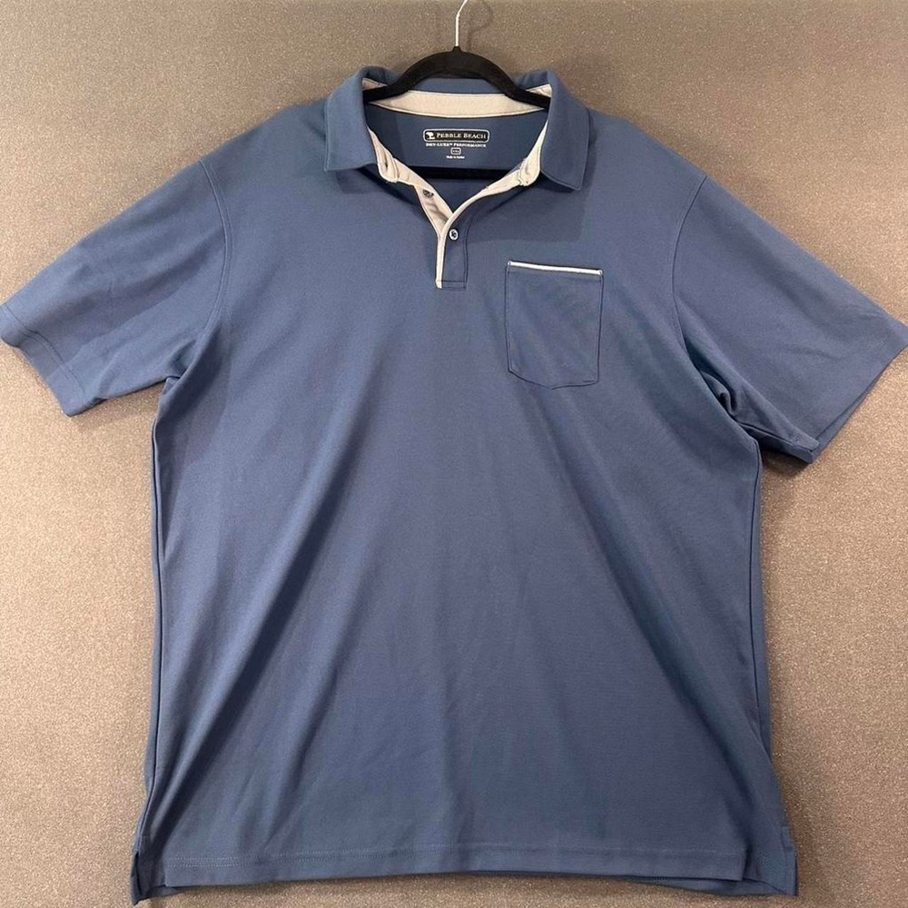 Mens Pebble Beach blue polo shirt size XXL - Picture 1 of 6
